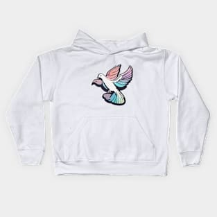 Dove Pastel shades Shadow Silhouette Anime Style Collection No. 457 Kids Hoodie